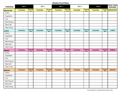 Slimming World Food Diary Spreadsheet Throughout Template Ideas