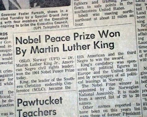 Civil Rights Leader Martin Luther King Jr Nobel Peace Prize Award1964