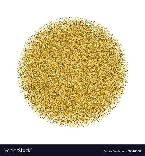 Gold Glitter Texture Circle Isolated On White Vector Image
