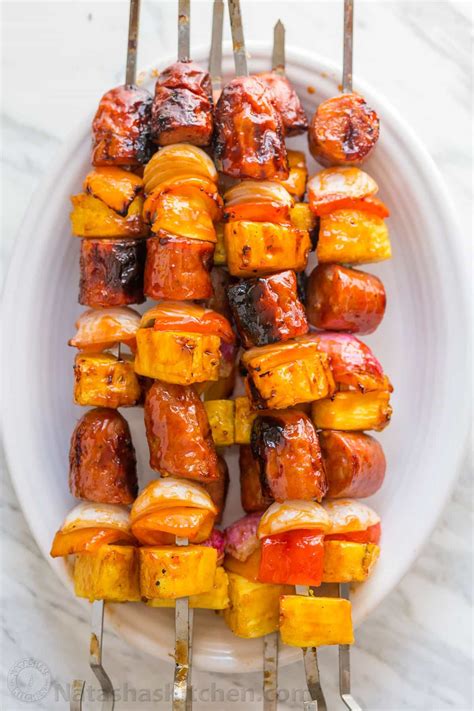 Grilled Pineapple Sausage Skewers That Are Sweet Spicy Smoky And So