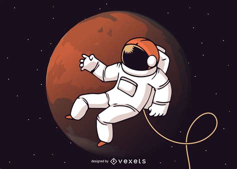 Astronaut Space Walk Illustration Vector Download