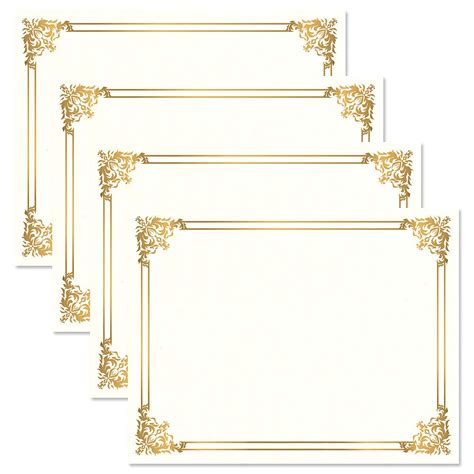 Buy Empire Gold And White Parchment Certificate Papers Pack Of 100