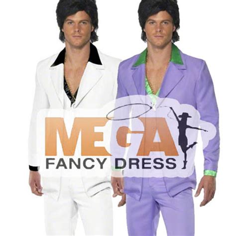 1970s Mens Disco Suit Saturday Night Fever Fancy Dress 70s Costume
