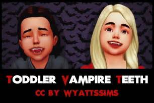 Toddler Vampire Teeth Collection At Wyatts Sims Sims 4