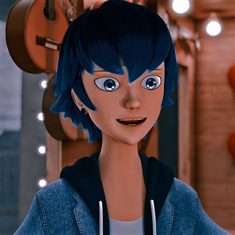 A Cartoon Character With Blue Hair And Big Eyes