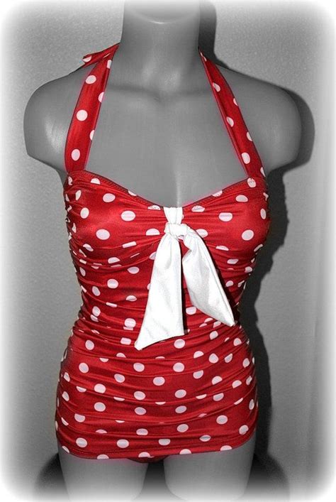 Red Polka Dot Retro Swimsuit Im Glad That These Are