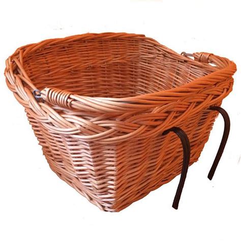 Woven Wicker Bicycle Basket Easy To Use With Metal Mounts And Carry