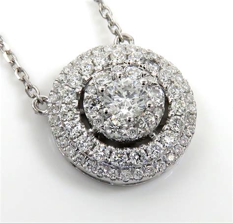 buy 14k white gold diamond tier cluster pendant and necklace 1 16ct online at so icy jewelry