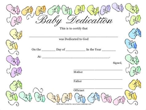 Baby Certificate Template 28 Images 8 Baby Dedication