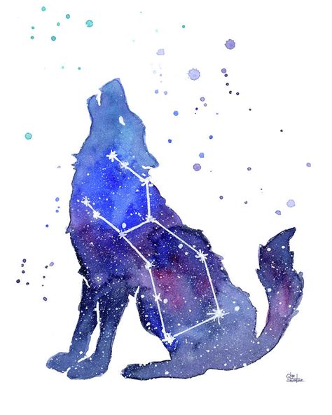 Galaxy Wolf Lupus Constellation Painting By Olga Shvartsur Pixels Merch