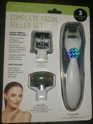 Precision Beauty Complete Facial Roller Set Micro Needle Derma Jade