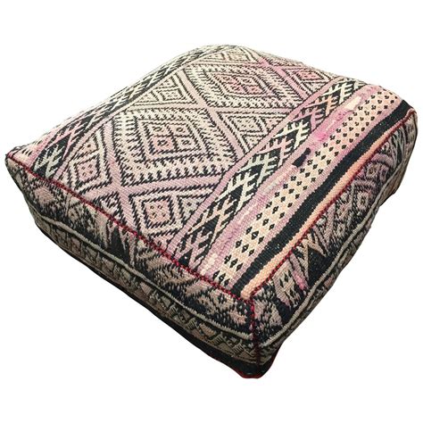Moroccan Floor Pillow Seat Cushion Made From A Vintage Tribal Berber
