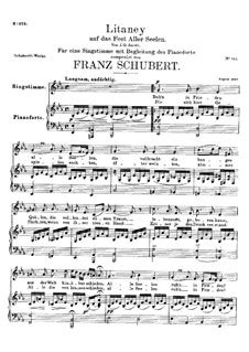 Litanei (litany for all soul's day) this sunday at the 9:00 a.m. Litany, D.343 by F. Schubert - sheet music on MusicaNeo