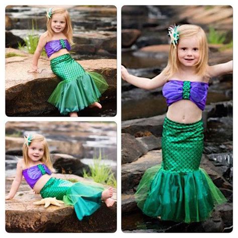 Princess Baby Girls Full Mermaid Set Costume Little Mermaid Tail Bikini
