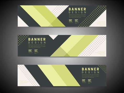 Three Abstract Background Banners Design In Modern Style Vectors