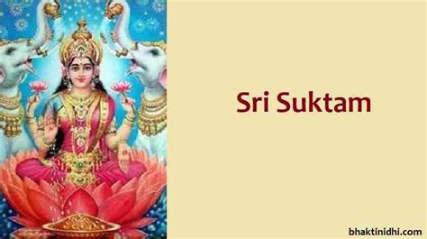 Sri Suktam In English Lyrics