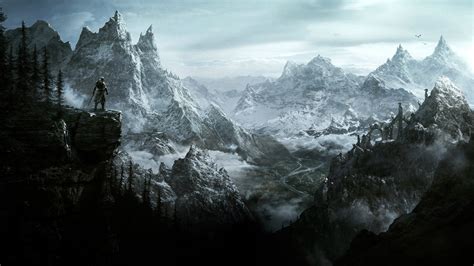 The Elder Scrolls V Skyrim Video Games Dovakhiin Mountain Tamriel