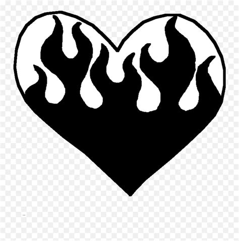 Pixilart Heart With Flames Drawing Pngblack Flames Png Free