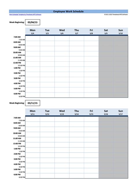 Free Monthly Employee Work Schedule Template Excel Everythingbda