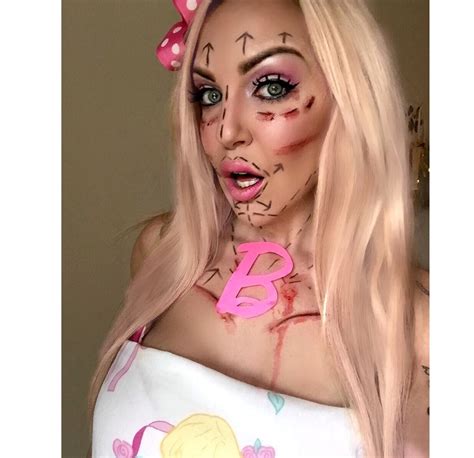 Zombie Botched Barbie Makeup Perfect For Halloween Holly Allison Barbie Makeup Zombie