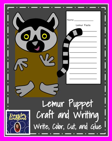 Lemur Craft Activity Writing Puppet Zoo Literacy Or Science Center