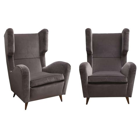 Charlotte hexagon patterned accent chair grey and white. Pair of Melchiorre Bega Grey Velvet Armchairs 1 | Armchair ...