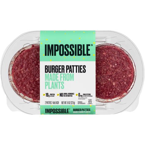 impossible foods burger patties made from plants 8 oz instacart
