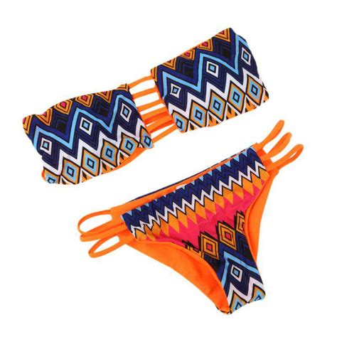 Sexy Women Bandage Push Up Padded Swimwear Bikini Beachwear Swimsuit