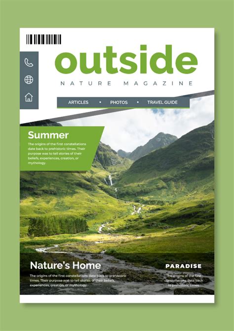 Customize This Professional Outside Nature Magazine Cover Template In