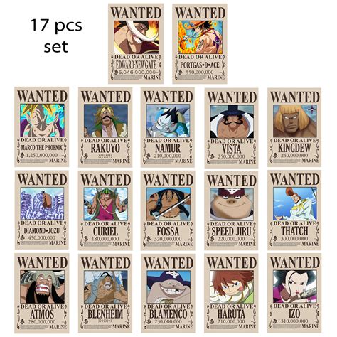 One Piece Whitebeard Pirates Wanted Poster Yonko Emperor Edward