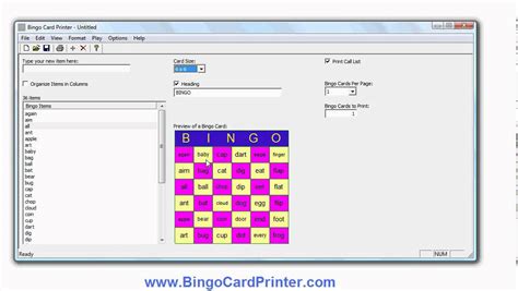 6x6 Bingo Card Maker Software Create 6 By 6 Bingo Cards Using