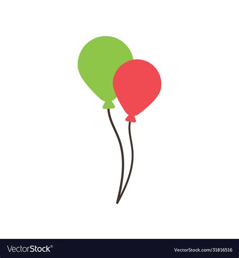 Balloon Party Graphic Design Template Isolated Vector Image