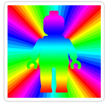 Rainbow Minifig in front of Rainbow | Sticker | Rainbow, Rainbow background, Throw pillows