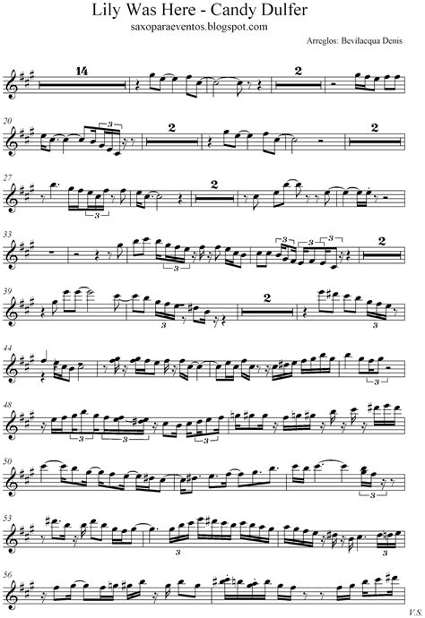 Lily Was Here Candy Dulfer Score And Track Sheet Music Free Free