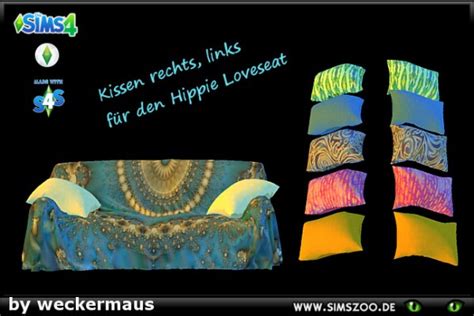 Blackys Sims 4 Zoo Hippie Loveseat Pillow By Weckermaus • Sims 4 Downloads