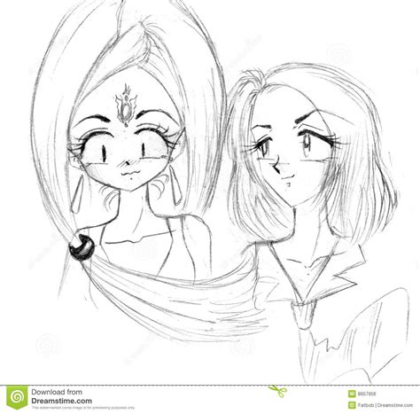 Two Girls Drawing Royalty Free Stock Image Image 8657956