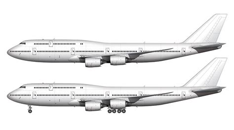 Boeing 747 8i Blank Illustration Templates Boeing 747 Boeing