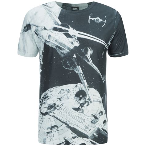 Star Wars Mens Space Battle T Shirt Black Merchandise