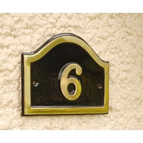 Polished Brass And Black Arched House Number Signs House Signs