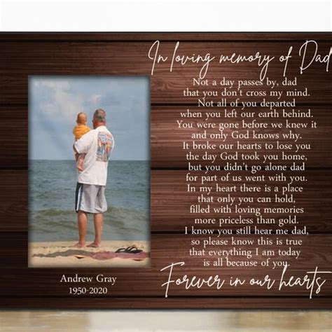 Dad Memorial Frames Loss Of Dad Sympathy T Dad Etsy