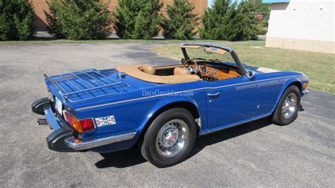 1976 Tr6 Delft Blue 4 Speed Restored Sold Cincy Classic Cars