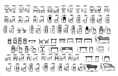 Furniture Blocks Chair Blockelevation 【architectural Cad Drawings】