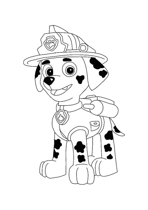 Paw Patrol Marshall Coloring Pages - 4 Free Printable Coloring Sheets