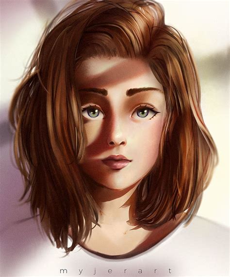 Brown Haired Girl By Myjerart On Deviantart Brown Hair Girl Drawing