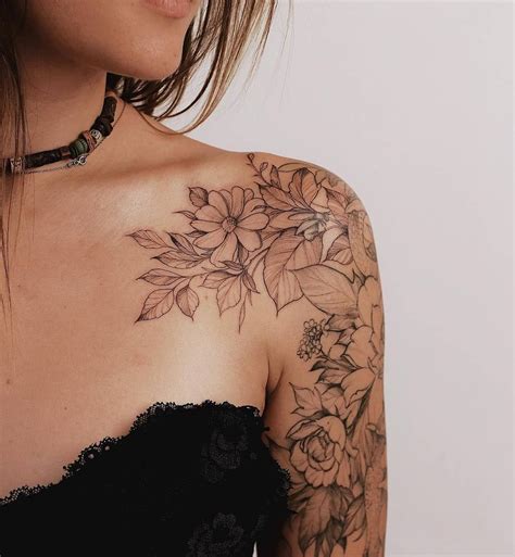 nice💞 follow inkalert for more beautiful tattoos 💜🖤 ️ credit dianaseverinenko ⠀⠀⠀… floral