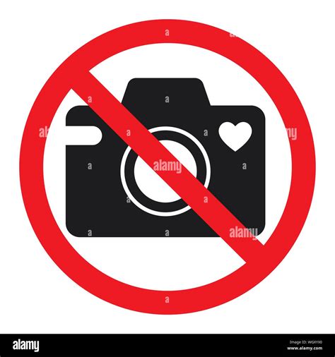 No Cameras Allowed Sign Flat Icon In Red Crossed Out Circle Isolated