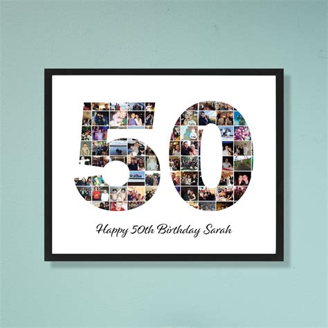 50th Birthday Collage 50th Birthday Print 50th Birthday Etsy