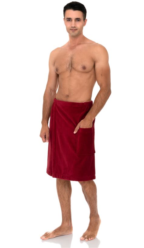 Towelselections Mens Wrap Adjustable Cotton Velour Shower Bath Gym