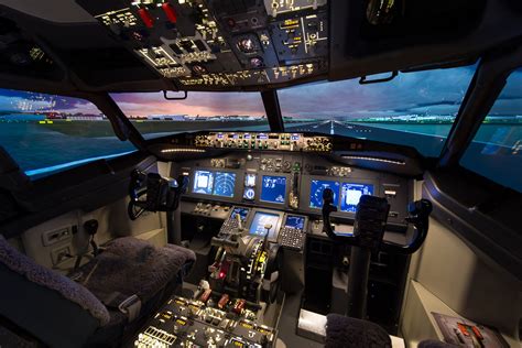 the stunning boeing 737 800 flight simulator based at cambridge airport flight simulator cockpit