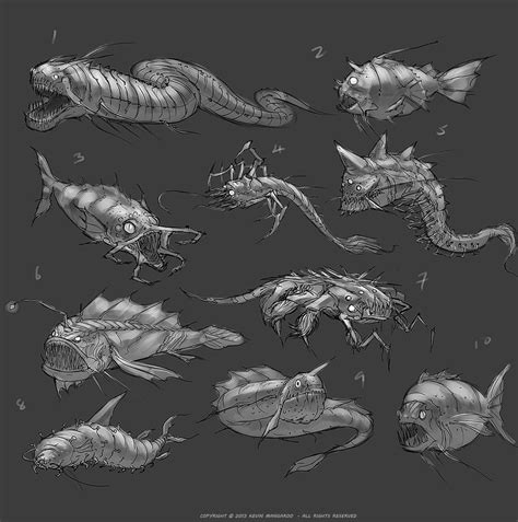 Deep Sea Creatures Thumbnails By Kevin Mangaroo Deep Sea